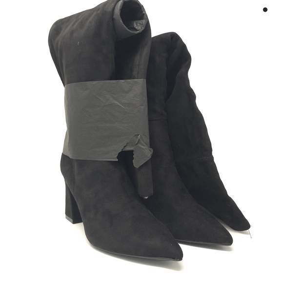 Marc Fisher Shoes - Marc Fisher Black Suede Over-the-Knee Pointed Toe Boots 6M